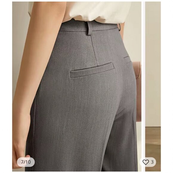 AMII - Grey High Waisted Crop Dress Pants / Trousers (Size M) - Picture 2 of 6